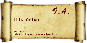 Ilia Arion névjegykártya